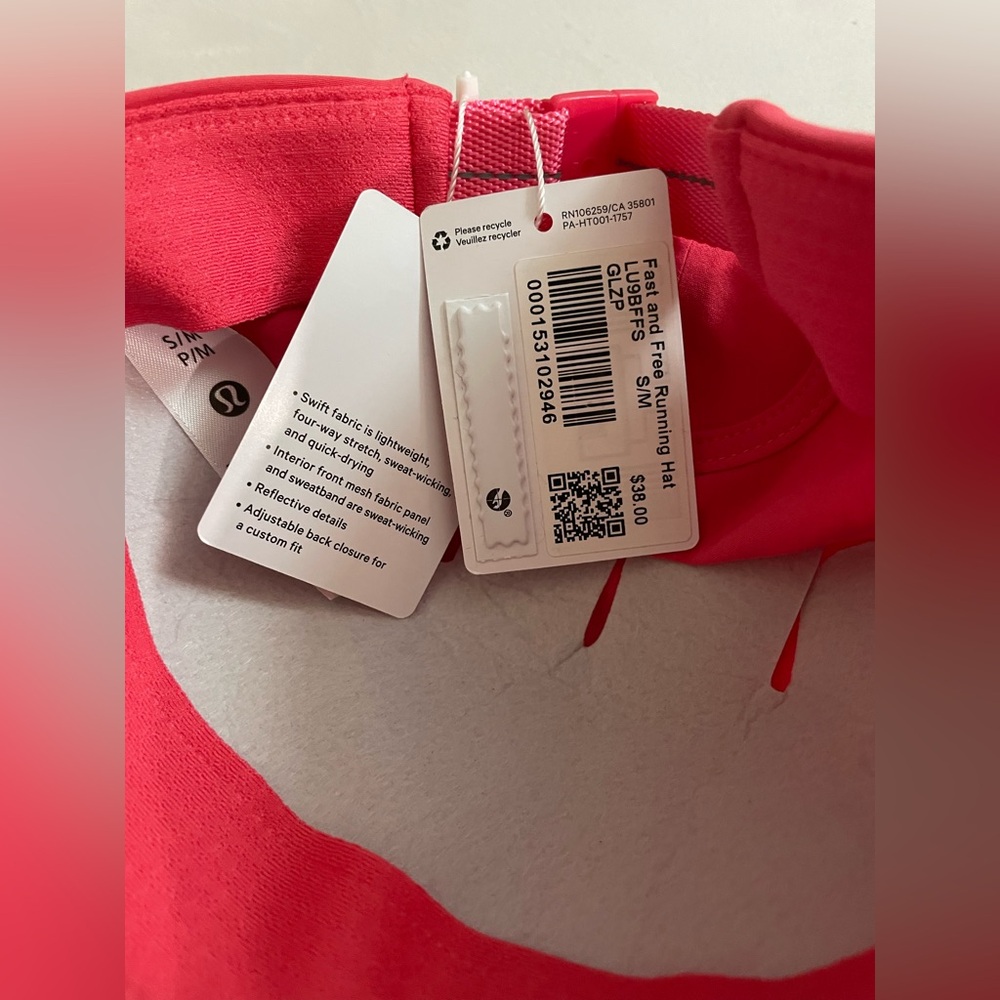 Lululemon NWT Fast and Free Running Hat Glazed Pink Size S/M - Picture 9 of 9